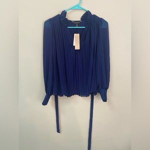 Banana Republic Blue Pleated Blouse